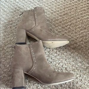 Tan studded ankle boots